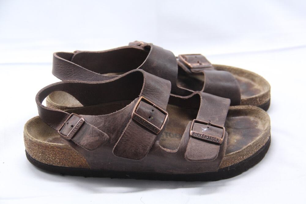 Birkenstock Milano Sandals Womens Size EU 39 US 8-8.5 Habana Brown Oiled Leather